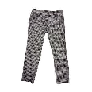 Willi Smith Navy & White Geometric Print Pants Women’s Size 8 EUC Cotton Blend